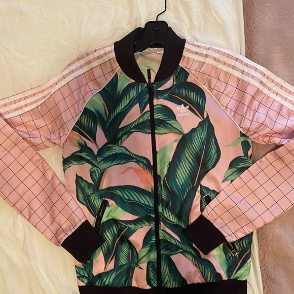Adidas Original Farm Rio Pink Leaf Track Jacket - Picture 3 of 6